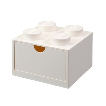 Aufbewahrungsbehälter, LEGO Baustein mit Schublade für den Schreibtisch 4, Weiß, Weiß
