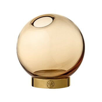 AYTM Vase Globe, petit modèle, ambre - doré