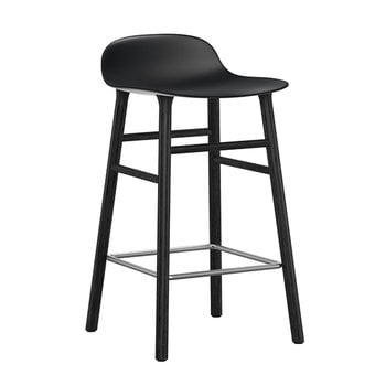 Normann Copenhagen Form bar stool, 65 cm, black - black oak