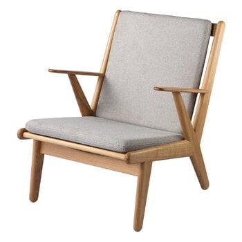 Armchairs & lounge chairs, J53 easy chair, oak - Cosmo 30 light grey, Gray