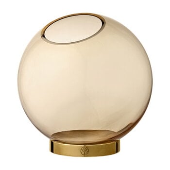 AYTM Vase Globe, modèle moyen, ambre - doré