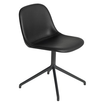 Muuto Fiber side chair, swivel base, black leather