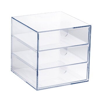 Storage containers, 3-drawer box, clear, Transparent