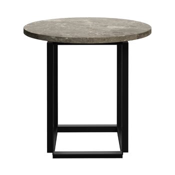 New Works Table d'appoint Florence 50 cm, noir - marbre gris