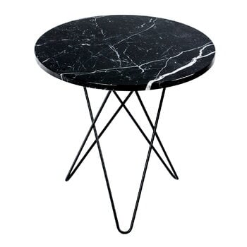 OX Denmarq Tall Mini O bord, svart - svart marmor