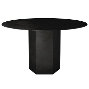 GUBI Epic dining table, round, 130 cm, midnight black steel