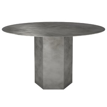 Tavoli da salotto, Tavolo da pranzo Epic, rotondo 130 cm, acciaio grigio, Grigio