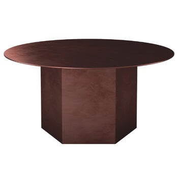 GUBI Epic coffee table, round, 80 cm, earthy red steel, product image