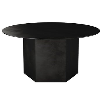 GUBI Epic coffee table, round, 80 cm, midnight black steel