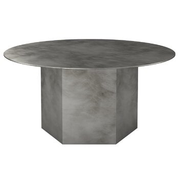 GUBI Epic coffee table, round, 80 cm, misty grey steel