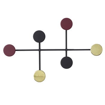 Wall coat racks, Afteroom coat hanger, black-brass, Black