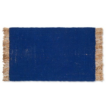 ferm LIVING Tapis Block, 80 x 50 cm, bleu vif - naturel