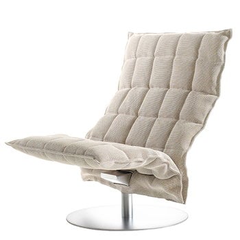 Fauteuils, Fauteuil K, large, socle pivotant, pierre/blanc, Beige