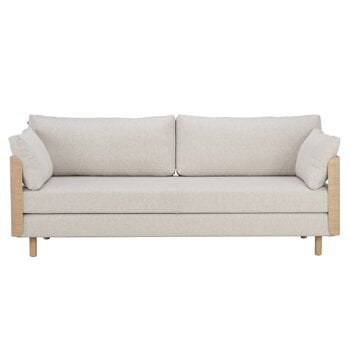 Schlafsofas, ON2 Wood Schlafsofa, Eiche geseift gewachst, Diamonds 012, Weiß, Beige