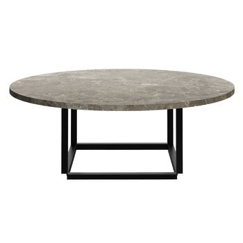 New Works Table basse Florence 90 cm, noir - marbre gris