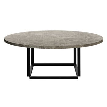 Tables basses, Table basse Florence 90 cm, noir - marbre gris, Gris