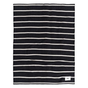 Blankets, Lambswool blanket, 130 x 180 cm, starling stripes, Black & white