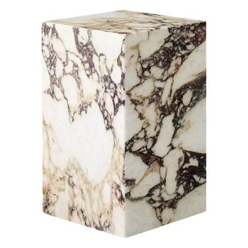 Audo Copenhagen Table haute Plinth, marbre Calacatta Viola