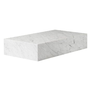 Audo Copenhagen Table Plinth Grand, marbre de Carrare blanc