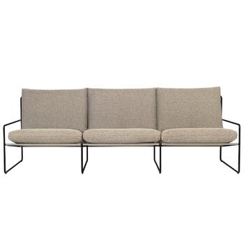 Outdoor-Sofas, Desert 3-Sitzer-Sofa, Schwarz - dunkles Sandbeige, Dolce, Schwarz