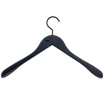 HAY Soft coat hanger wide, black, 4 pcs