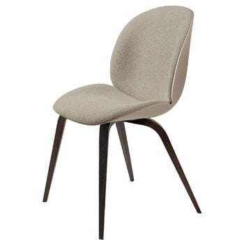 Dining chairs, Beetle chair, smoked oak - beige - Light Boucle 008, Gray