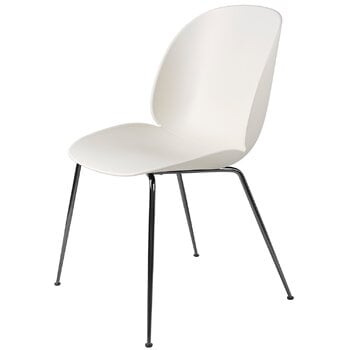 GUBI Beetle tuoli, musta kromi - alabaster white