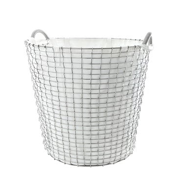 Paniers à linge, Sac à linge pour panier en fil métallique Classic 65, blanc cass, Blanc