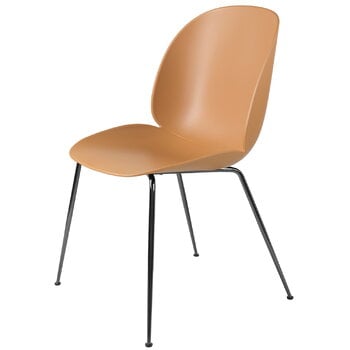GUBI Beetle tuoli, musta kromi - amber brown