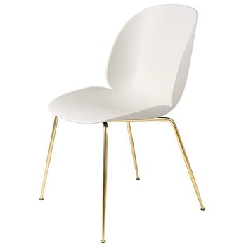 GUBI Beetle chair, brass semi matt - alabaster white