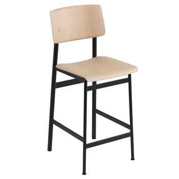 Muuto Loft bar stool 65 cm, black - oak