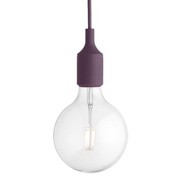 Muuto E27 LED pendant, burgundy, without canopy