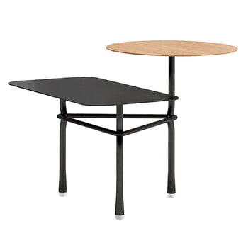 Coffee tables, Tiers low table A, black - matt oak, Black