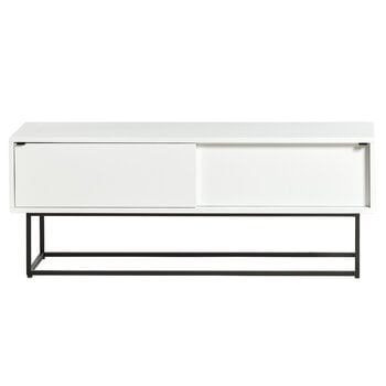 Cassettiere e credenze, Credenza Virka, bassa, bianca, Bianco