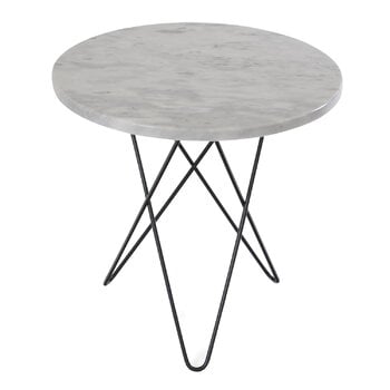 OX Denmarq Tall Mini O pöytä, musta - valkoinen marmori
