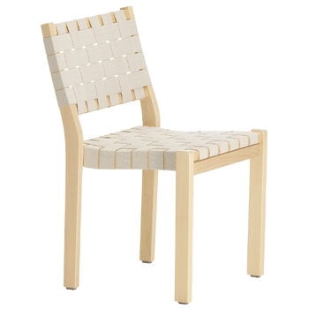 Artek Aalto chair 611, birch - natural/white webbing