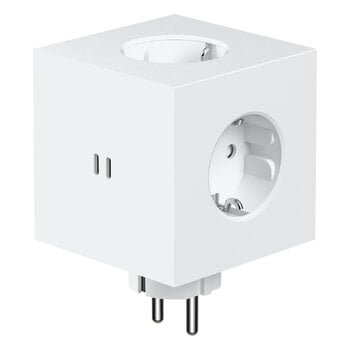 Extension cords, Square 2 USB-C wall socket extender, opal white, Avolt x Martinelli Luce, White