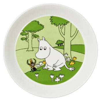 Arabia Moomin plate, Moomintroll, grass green