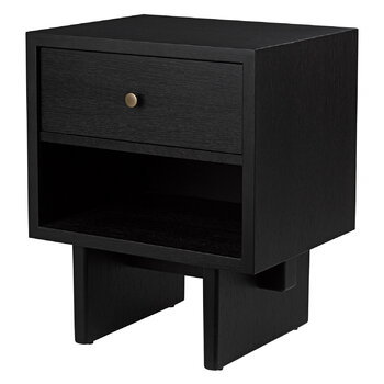 GUBI Private side table, black / brown stained oak