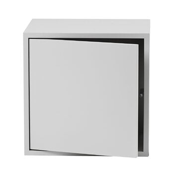 Muuto Stacked 2.0 shelf module w/ door, medium, light grey