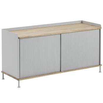 Muuto Sideboard Enfold, 124,5 cm, niedrig, Eiche – grau