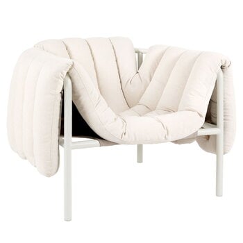 Hem Puffy lounge chair, natural - cream steel