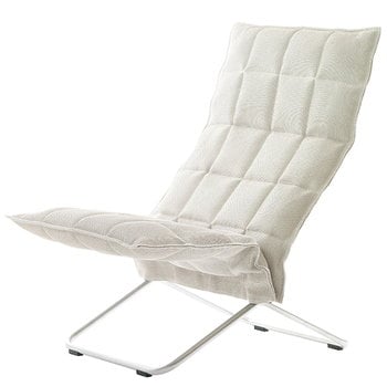 Woodnotes K chair, narrow, tubular base, stone/white