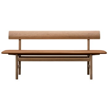 Fredericia Mogensen 3171 bench, oiled oak - Omni cognac leather