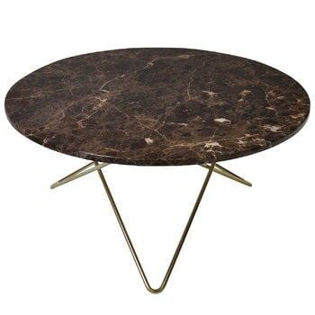 OX Denmarq O table, brass - brown marble