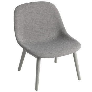 Muuto Fiber lounge chair, wood base, Remix 133 - grey 