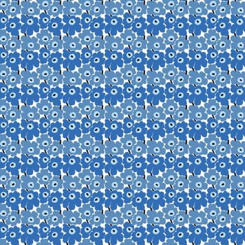Marimekko Mini Unikko fabric, white - blue
