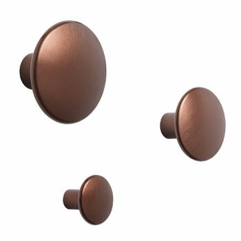 Muuto Dots Metal coat hooks, set of 5, umber