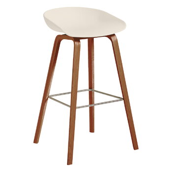 HAY About A Stool AAS32 Hocker, 75 cm, Walnuss lackiert - Cremeweiß