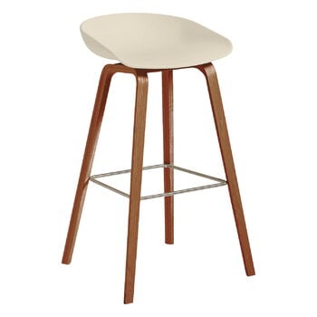 HAY Tabouret About A Stool AAS32 Eco, 75 cm, noyer laqué - blanc cr.